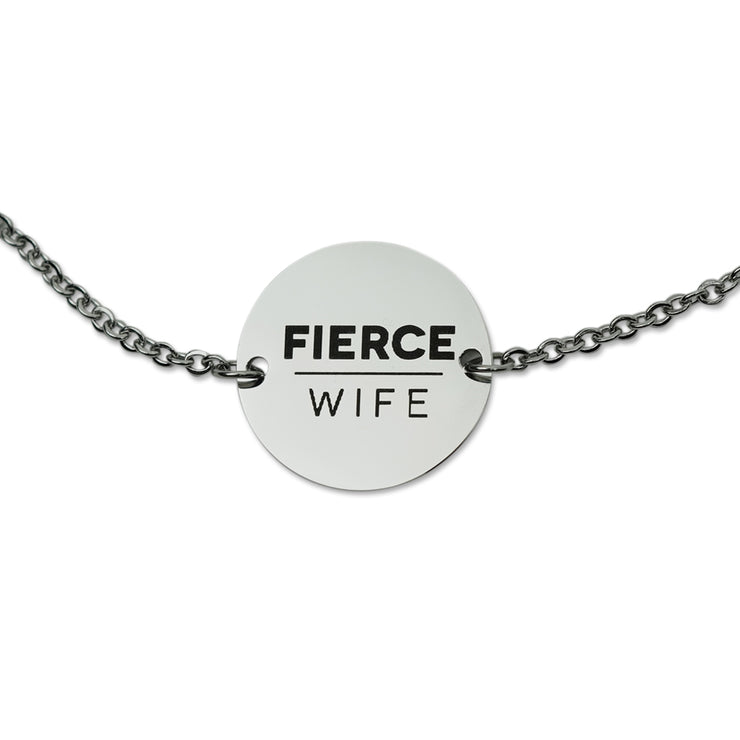 "He First Loved Us" Coin Pendant Necklace, Silver