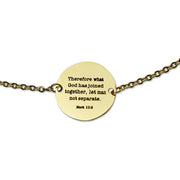 "Let Man Not Separate" Coin Pendant Necklace, Gold